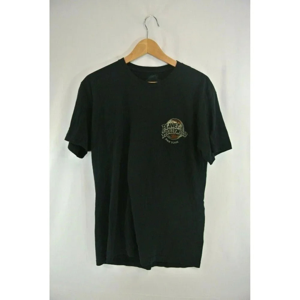 Planet Hollywood New York Black T-Shirt  L Large RN 123823 Eagle Design Mens